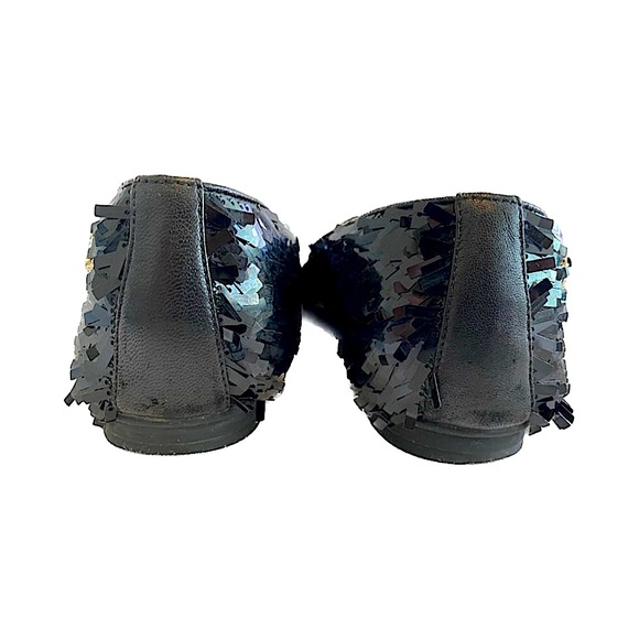 CHANEL Black Sequin Loafers - Picture 6 of 7